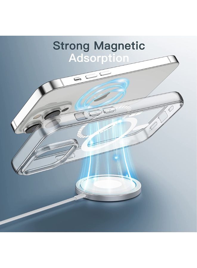Magnetic Case Cover for iPhone 14 Pro Crystal Clear Shockproof Bumper Anti-Scratch, HD Crystal Clear Support All MagSafe Accessories - Image 5