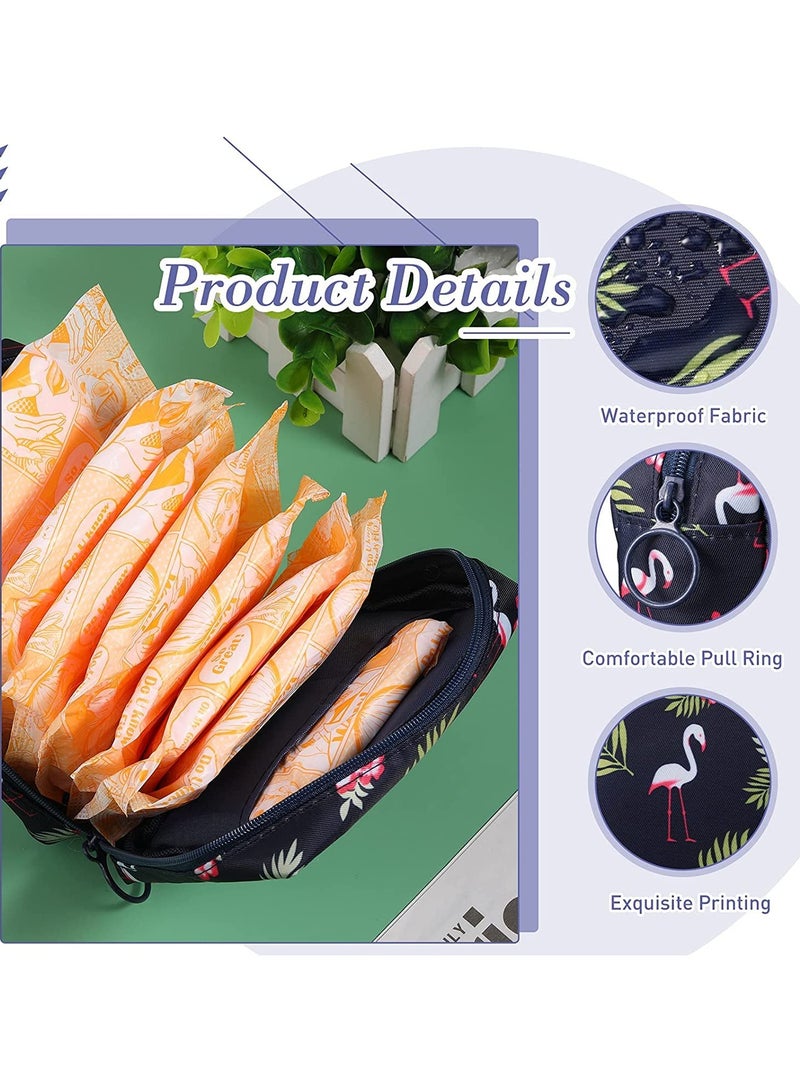 RTYY حقيبة تخزين فوط صحية صغيرة محمولة وحقيبة تخزين فوط الرضاعة، حقيبة الدورة الشهرية سهلة السفر، حقيبة مكياج صغيرة ومحفظة عملات معدنية بسحاب للنساء والفتيات المراهقات - Image 2