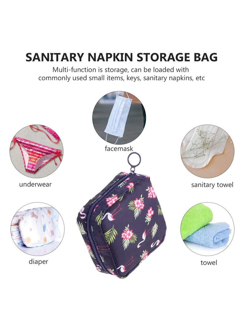 RTYY حقيبة تخزين فوط صحية صغيرة محمولة وحقيبة تخزين فوط الرضاعة، حقيبة الدورة الشهرية سهلة السفر، حقيبة مكياج صغيرة ومحفظة عملات معدنية بسحاب للنساء والفتيات المراهقات - Image 3