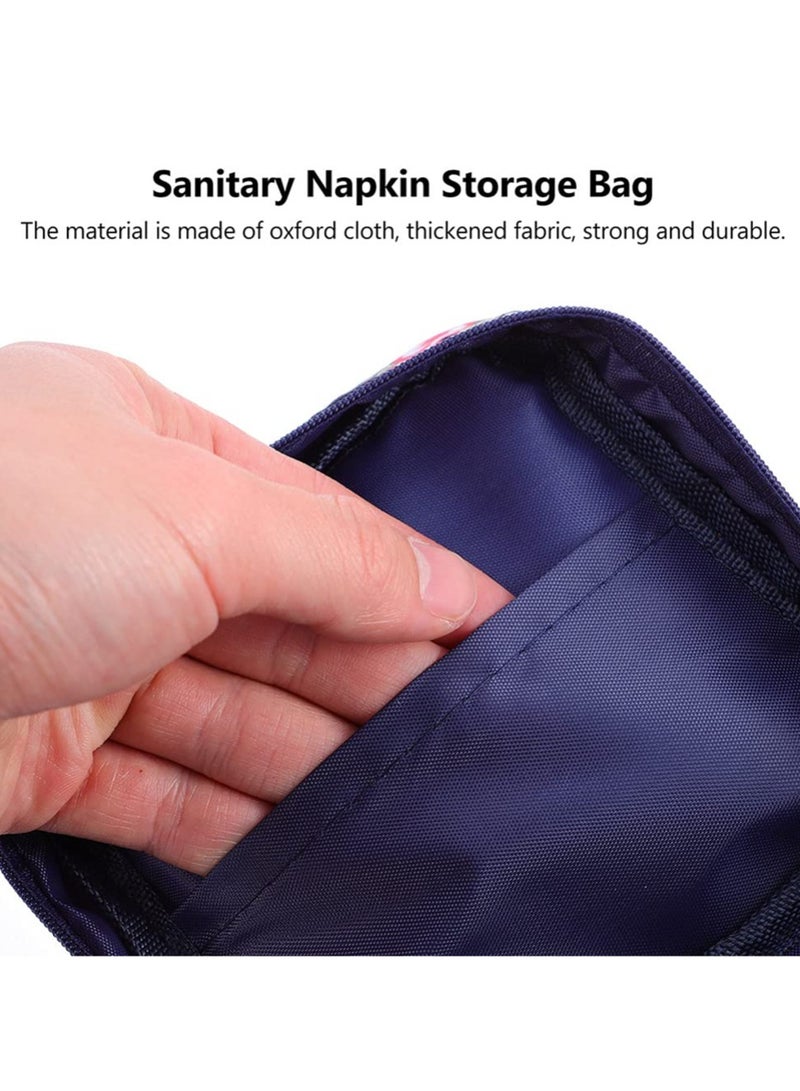 RTYY حقيبة تخزين فوط صحية صغيرة محمولة وحقيبة تخزين فوط الرضاعة، حقيبة الدورة الشهرية سهلة السفر، حقيبة مكياج صغيرة ومحفظة عملات معدنية بسحاب للنساء والفتيات المراهقات - Image 4