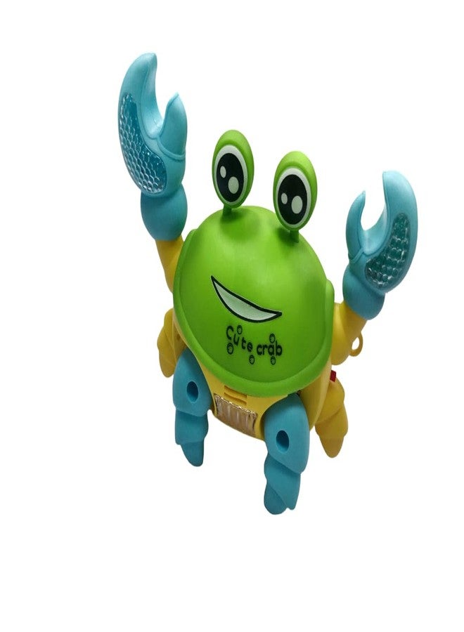 TOHIBEE Crawling Crab Baby Toy, Sensing Interactive Walking Dancing Baby Sensory Toy with Music, Infant Tummy Time Toys, Fun Birthday Gift for Infant Toddler Boy Girl (Green-Yellow, Mini) - Image 2