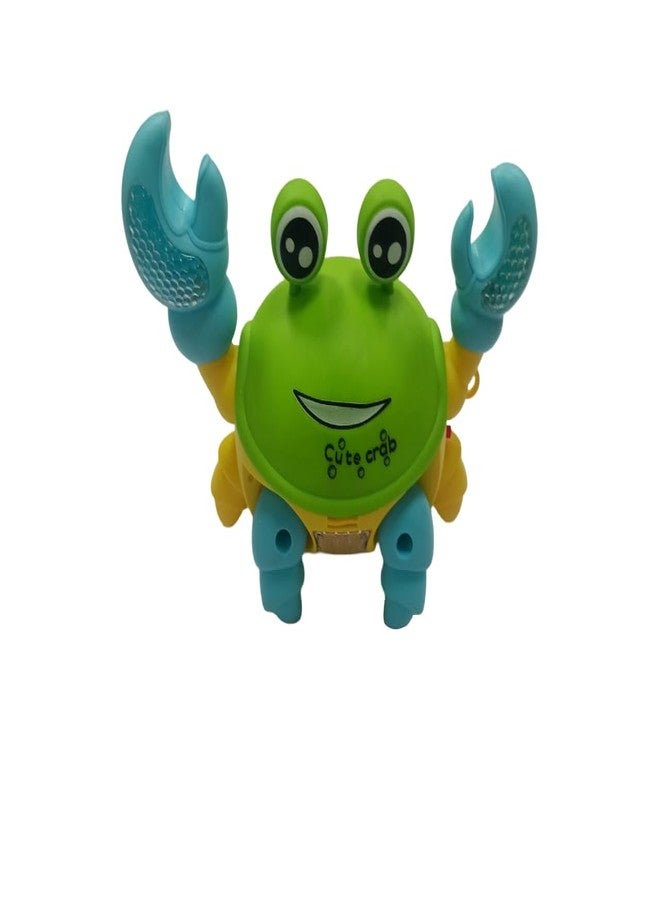 TOHIBEE Crawling Crab Baby Toy, Sensing Interactive Walking Dancing Baby Sensory Toy with Music, Infant Tummy Time Toys, Fun Birthday Gift for Infant Toddler Boy Girl (Green-Yellow, Mini) - Image 1