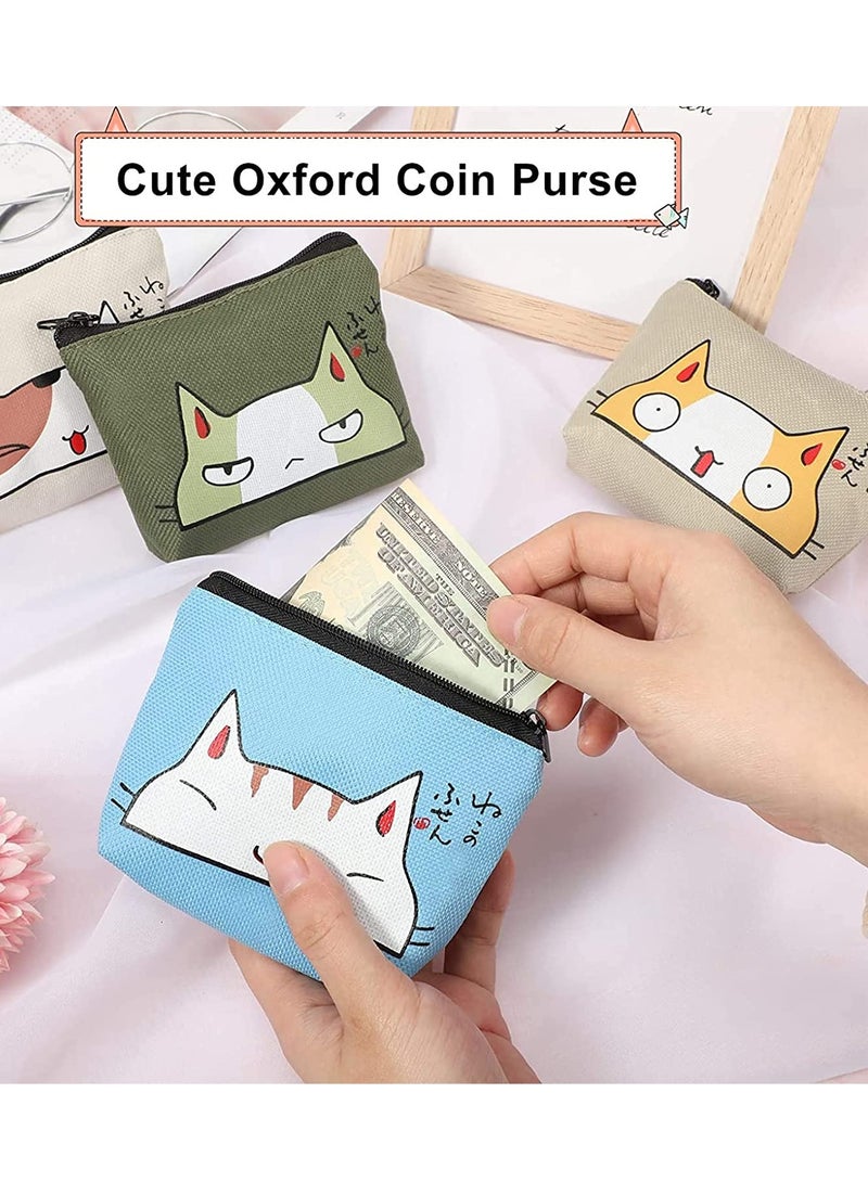 SOLARAE Coin Purse, Children Cute Oxford Coin Purse Women Wallet Pouch with Zipper Portable Coin Pouch Purse for Women Girl Credit Card ID Card Keys Headset Lipstick 4 Pieces - Image 3