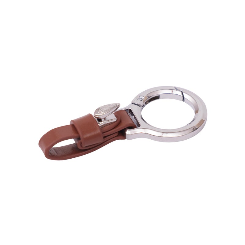 BROGBUS Unisex Belt Loop Vegan Leather Key Ring Keychain for Keys Car and Bike (Brown) - Image 3