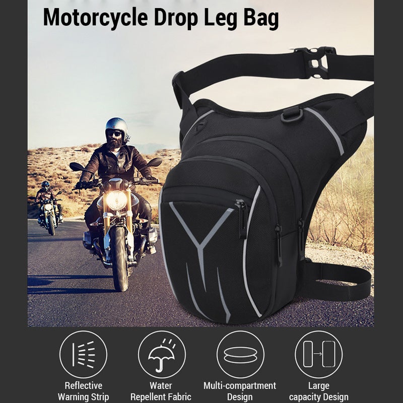 Motorcycle Drop Waist Leg Bag Rainproof Reflective Men Motorcycle Fanny Packs - Image 4