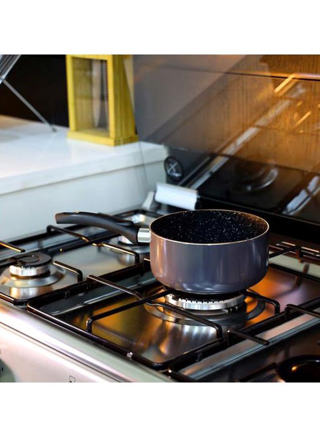 DELCASA Non-Stick Aluminium Saucepan With Lid Grey/Black 16cm - Image 5