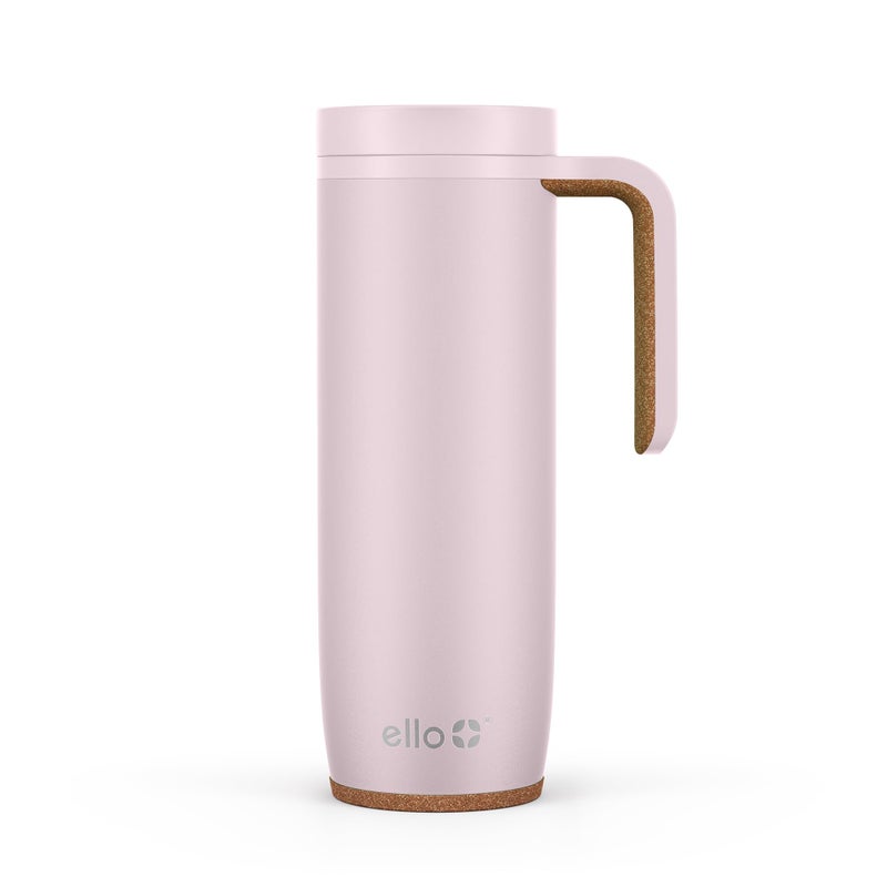 Ello Magnet 18oz Stainless Steel Travel Mug with Handle and Leak Proof Lid  Vacuum Insulated Coffee Cup Keeps Drinks Hot for 5 Hours  BPA Free Tumbler with Built In Coaster Sonoma