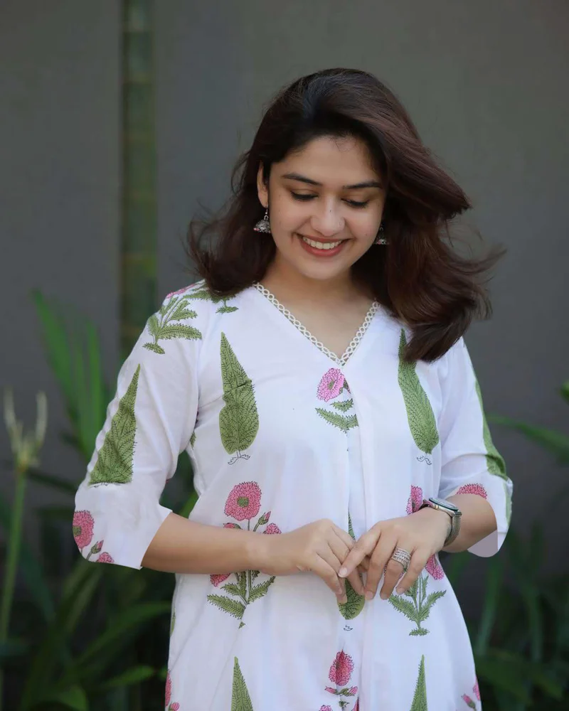 GoSriKi  GoSriKi Women's Rayon Viscose A-Line Printed Kurta with Pant (PNIL White-GS_3XL_White_XXX-Large) for Women | Best Price UAE