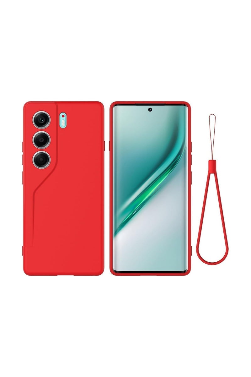 general a red case compatible with Tecno Camon 40 Pro, liquid silicone TPU soft case with lanyard strap, shockproof and drop-proof protective case for Tecno Camon 40 Pro - Image 1
