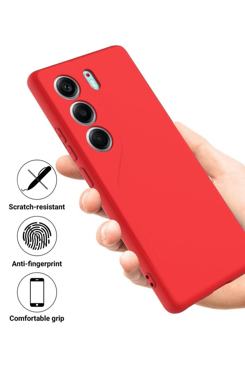 general a red case compatible with Tecno Camon 40 Pro, liquid silicone TPU soft case with lanyard strap, shockproof and drop-proof protective case for Tecno Camon 40 Pro - Image 2