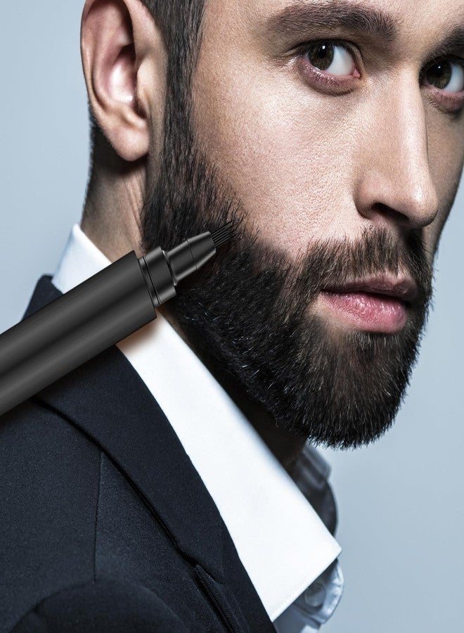 Vtrem Beard Pencil Filler for Men Black 3 Pack Dual Ended Applicator 4 Tip Micro Fork Pointed Tip Stubble Stick Pen With Brush Waterproof Beard Pen and Beard Brush Beard Comb - Image 3