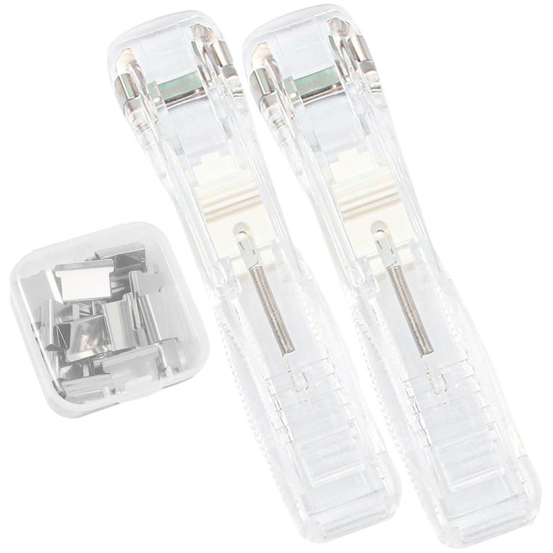 Portable White Desktop Stapler With Paper Clips For Document Organization And Office School Use - Image 2