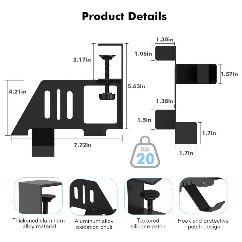 Semaiki Under Desk Mount for PS5/PS5 Slim/PS5 Pro,Horizontal Stand Compatible with PS5 Disc & Digital Edition Console - Image 3