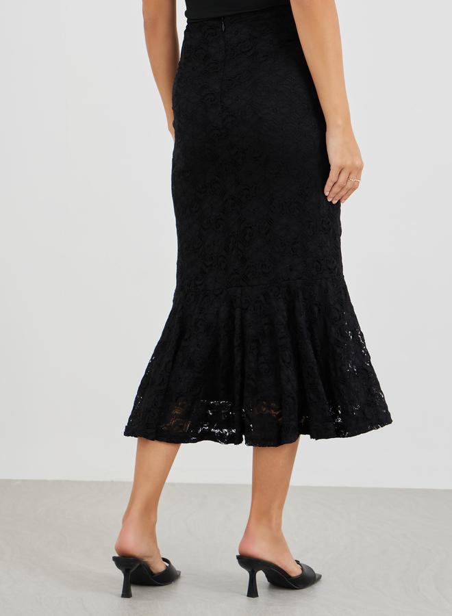 Styli Styli Lace Mermaid Midi Skirt  - Image 4