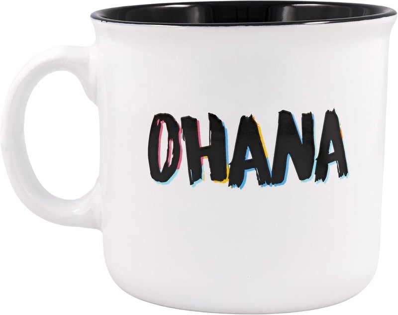 Silver Buffalo Disney Lilo and Stitch Ohana Ceramic Camper-Style Coffee Mug, 20 Oz - Image 3