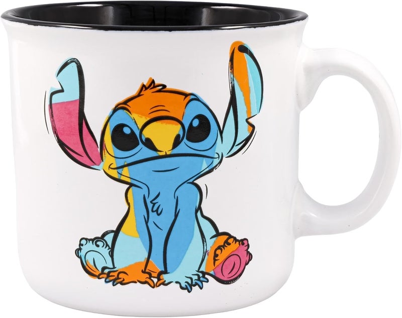 Silver Buffalo Disney Lilo and Stitch Ohana Ceramic Camper-Style Coffee Mug, 20 Oz - Image 2
