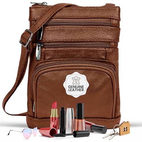 Krediz leather Crossbody Purses for Women, Multi Pocket Crossbody Purse with Adjustable Strap, Soft & Durable Leather Purse - Image 1