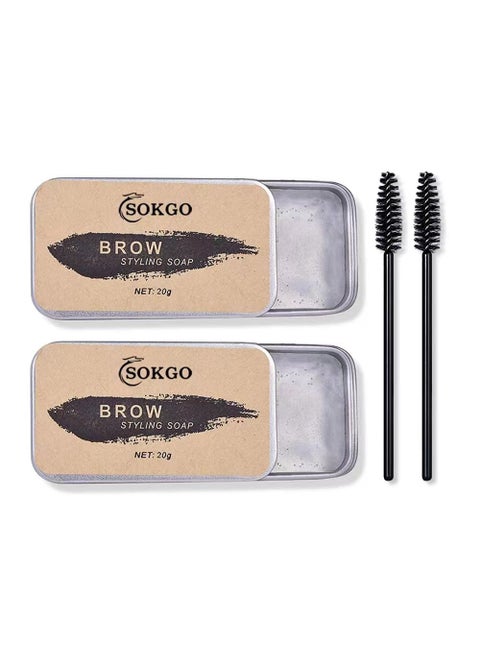 Eyebrow Soap 3D Brows Styling Soap Transparent Long Lasting Natural Eyebrow Wax Eyebrow Gel 2PCS