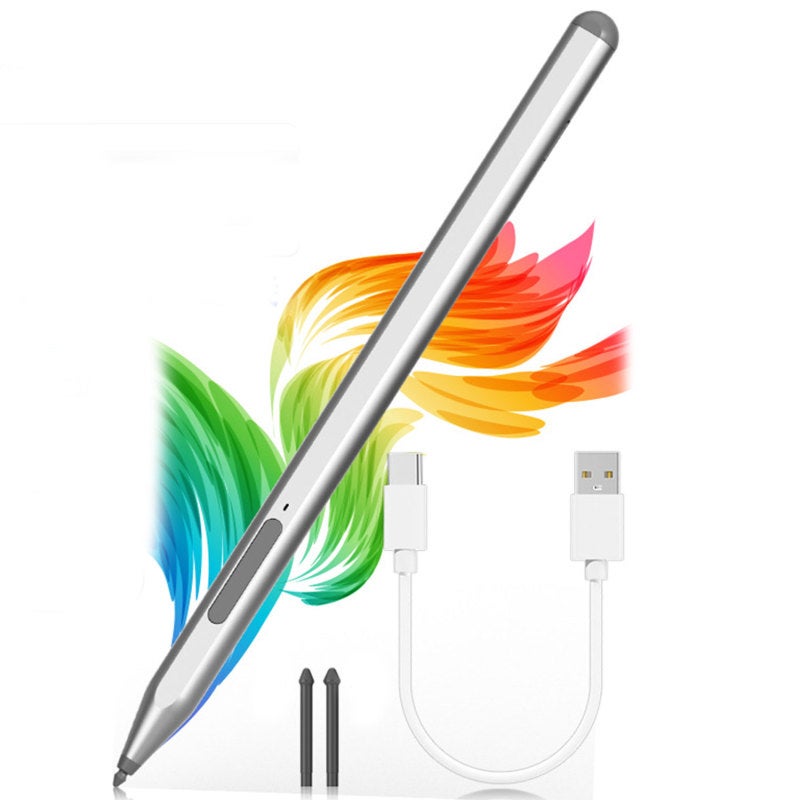 Active Stylus: Silver Aluminium Alloy Body, 80+ Hour Battery Life, Ultra-Sensitive Response - Global Anti-Touch, Fast Charging, Magnetic Attachment Stylus Pen for MPP 1.51/2.0 Protocol Devices - Image 1