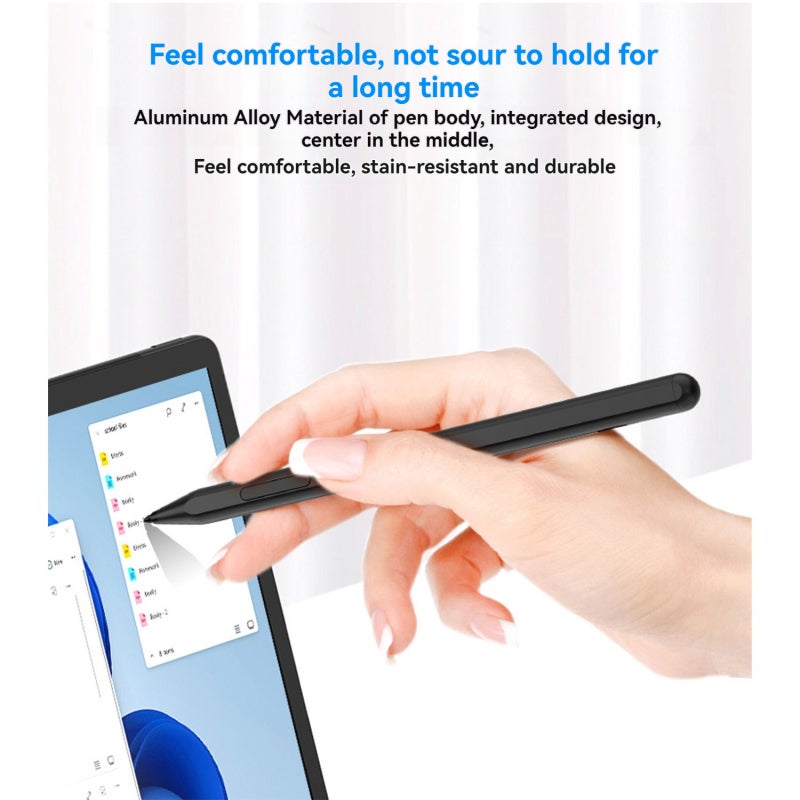Active Stylus: Silver Aluminium Alloy Body, 80+ Hour Battery Life, Ultra-Sensitive Response - Global Anti-Touch, Fast Charging, Magnetic Attachment Stylus Pen for MPP 1.51/2.0 Protocol Devices - Image 5