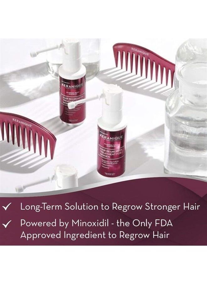 Keranique Hair Regrowth Treatment for Women - 2% Minoxidil for Women Hair Growth, Strength, & Thickening - Hair Loss & Thinning Scalp Stimulating Treatment - Topical Solution Liquid Drops Applicator  - Image 1