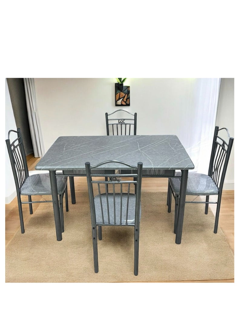 UNIKSAR 5-Piece Dining Table Set for 4 People – Modern Compact Kitchen Table with 4 Chairs for Dining Room, Apartment, Small Space – Durable Wood & Metal Frame, Easy - Image 1