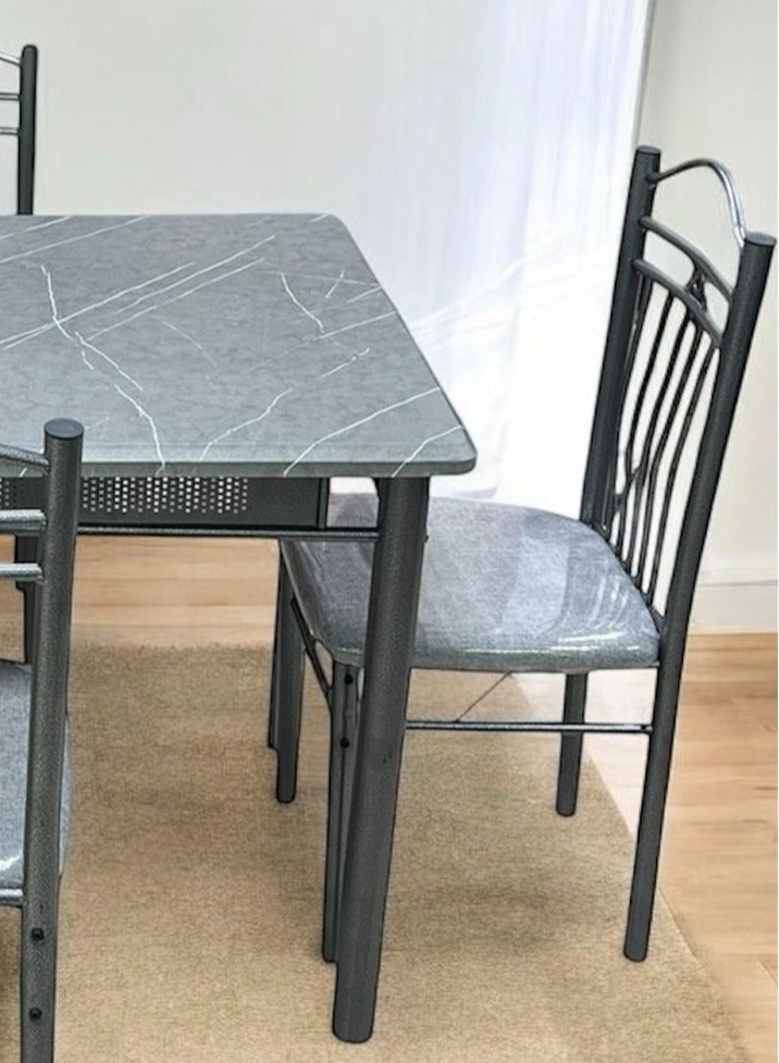 UNIKSAR 5-Piece Dining Table Set for 4 People – Modern Compact Kitchen Table with 4 Chairs for Dining Room, Apartment, Small Space – Durable Wood & Metal Frame, Easy - Image 2