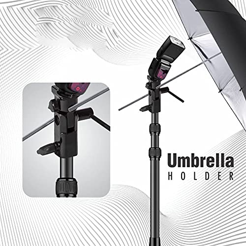 VIBLITZ® S1 Umbrella Bracket Heavy Duty Flash Light Stand Umbrella Holder B Bracket Speedlite Holder (CNC Aluminium) in Black Color - Image 2