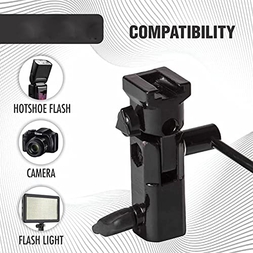 VIBLITZ® S1 Umbrella Bracket Heavy Duty Flash Light Stand Umbrella Holder B Bracket Speedlite Holder (CNC Aluminium) in Black Color - Image 4