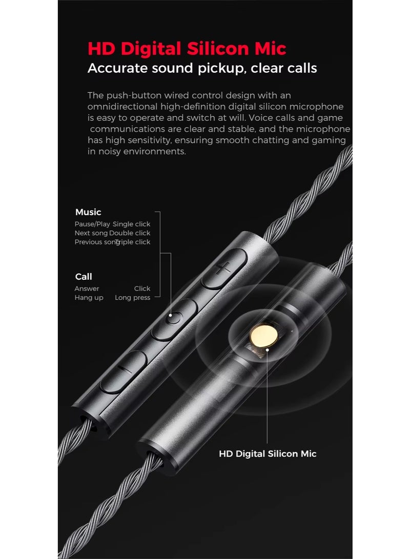 PLEXTONE G28 Pro In-Ear Earphones 3.5mm Screwdriver Comfortable Wearing Durable Design High Fidelity HIFI Enjoyment Dual Cavity A Great Tool for Listening and Sound Positioning in Games Black - Image 5