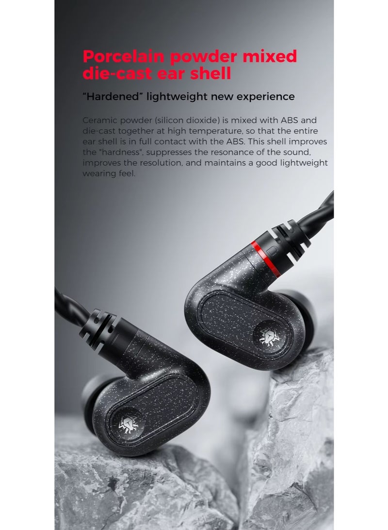 PLEXTONE G28 Pro In-Ear Earphones 3.5mm Screwdriver Comfortable Wearing Durable Design High Fidelity HIFI Enjoyment Dual Cavity A Great Tool for Listening and Sound Positioning in Games Black - Image 3