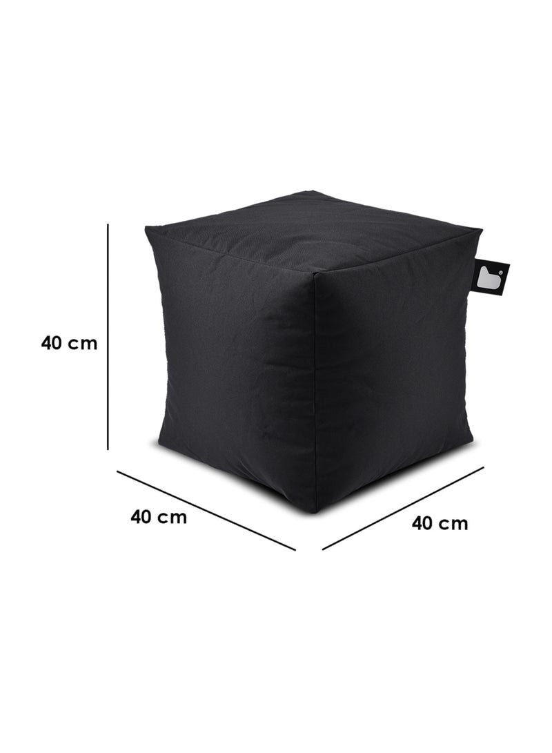 Extreme Lounging Extreme Lounging® - Original B-Box Pouf - Made in UK - Premium Quality Double Stitched Ottoman - UV Protected & Waterproof Stool, Ideal for Indoor & Outdoor Use - 40x40x40cm - Black - Image 2