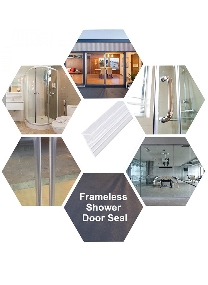 SYOSI - Shower Screen Seal Rubber, Frameless Shower Door Seal Strip, Weather Stripping Seal Sweep for 6 mm Glass Bathroom Waterproof Silicone Strip Shower Room Balcony Windshield Strip (5m) - Image 1