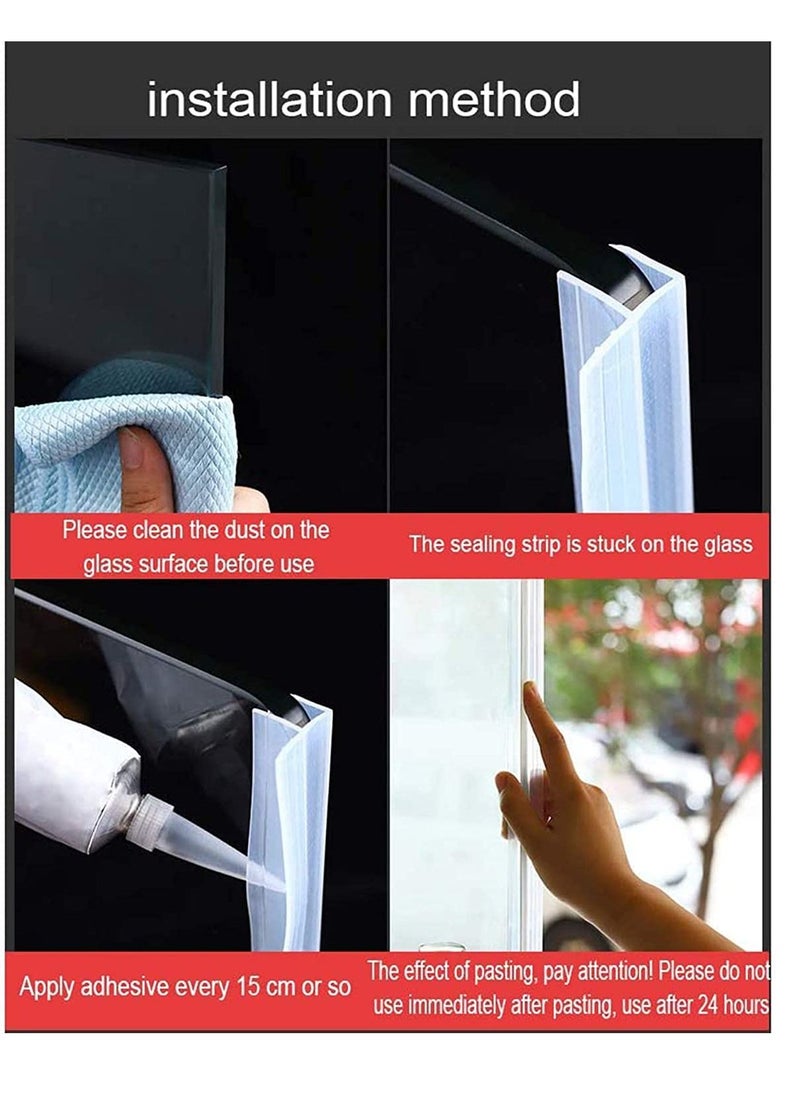 SYOSI - Shower Screen Seal Rubber, Frameless Shower Door Seal Strip, Weather Stripping Seal Sweep for 6 mm Glass Bathroom Waterproof Silicone Strip Shower Room Balcony Windshield Strip (5m) - Image 1