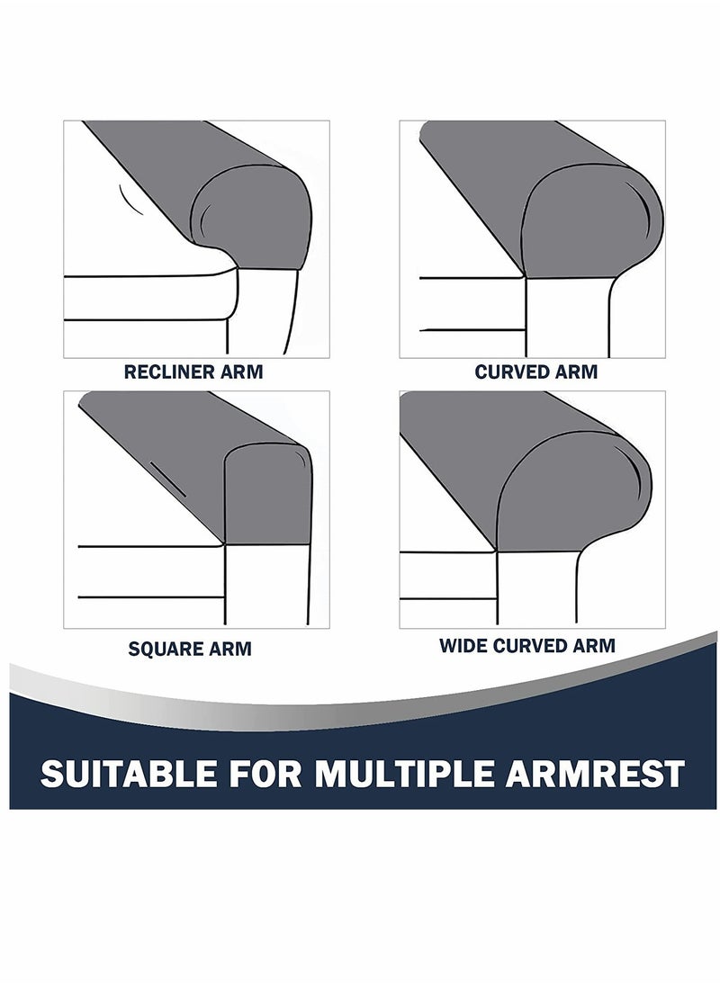 SYOSI - SYOSI Sofa Armrest Covers, Stretch Silver Fox Velvet-Plush Arm Covers, for Chairs and Sofas Anti-Slip Couch Armrest Covers with Sticker Furniture Armrest Protector, Set of 2, Grey - Image 1