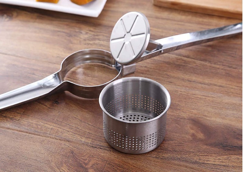 Trade Fashion INTELLIE Trade Ventures Stainless Steel Fruit Vegetable Food Masher and Juicer Best for Orange Apple Watermelon Pomegranate Juice Squeezer Potato Rice Mashing  - Image 5