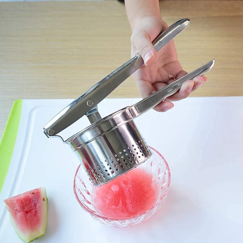 Trade Fashion INTELLIE Trade Ventures Stainless Steel Fruit Vegetable Food Masher and Juicer Best for Orange Apple Watermelon Pomegranate Juice Squeezer Potato Rice Mashing  - Image 1