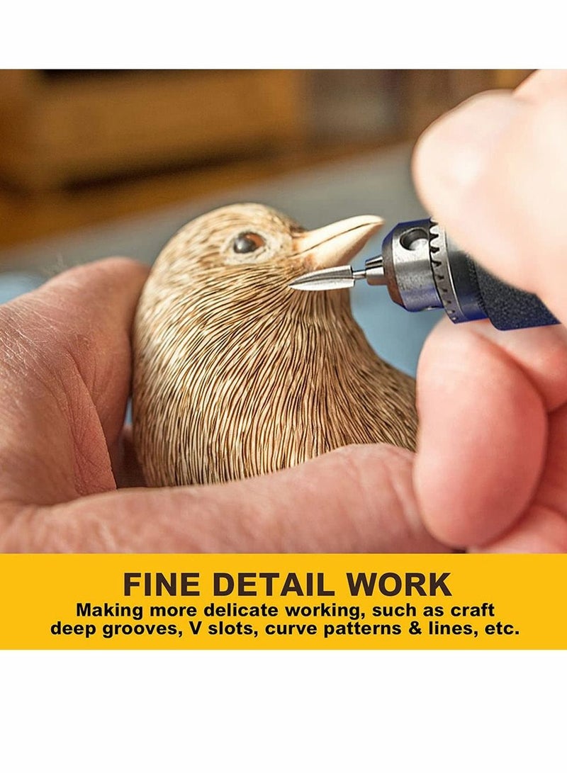 سيوسي مثقاب وأدوات نحت الخشب ملحقات عالمية ، أداة طحن دوارة لقمة فولاذية بيضاء للحرف اليدوية ، DIY ، نحت ، حفر (5 قطع) - Image 4