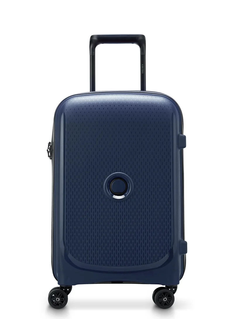 DELSEY Paris Belmont+ 55cm Hardcase 4 Double Wheel Non-Expandable Cabin Luggage Trolley Blue