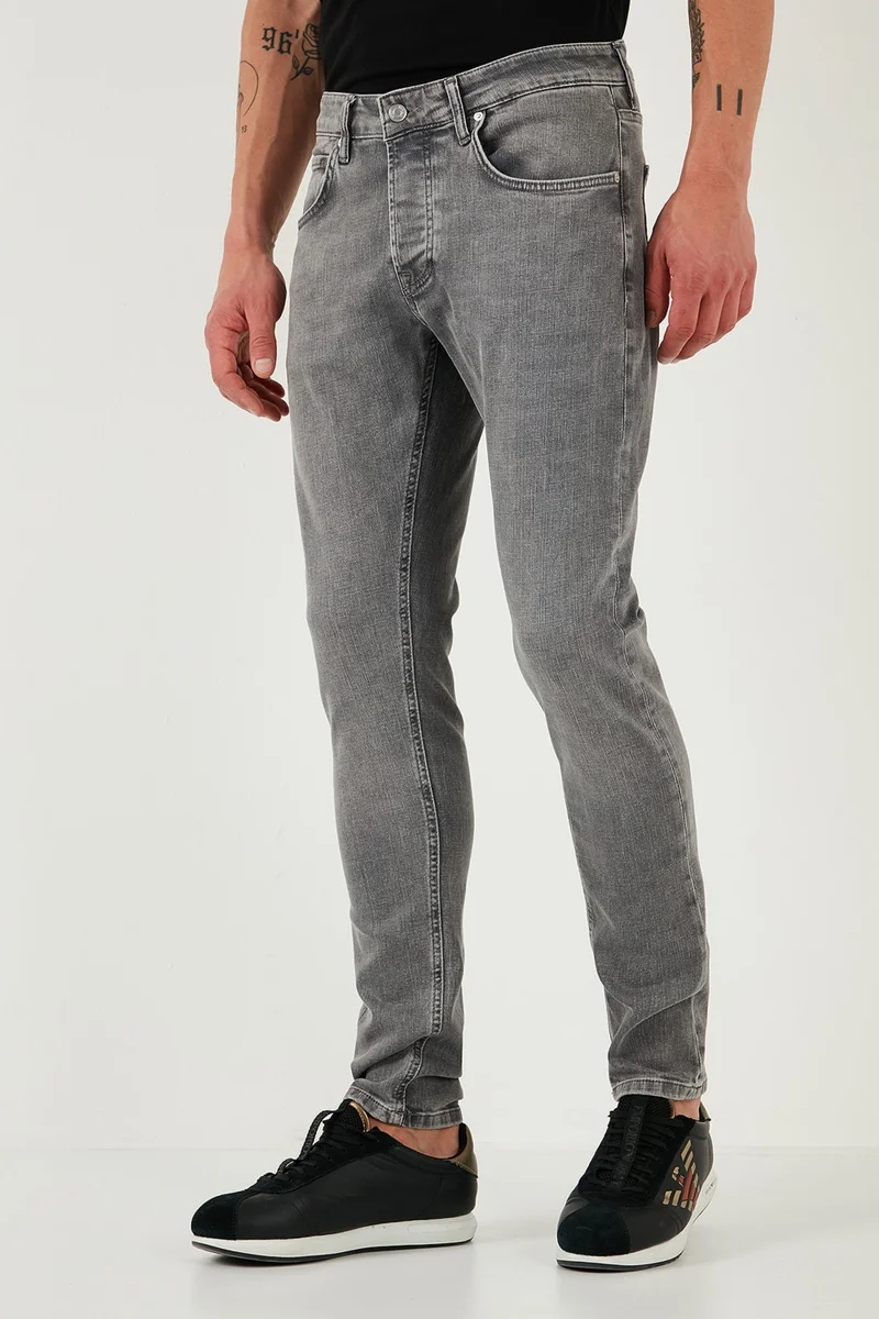 بوراتي Stretch Cotton Slim Fit Normal Waist Skinny Leg Jeans Men's Jeans 1124S59NAPOLI