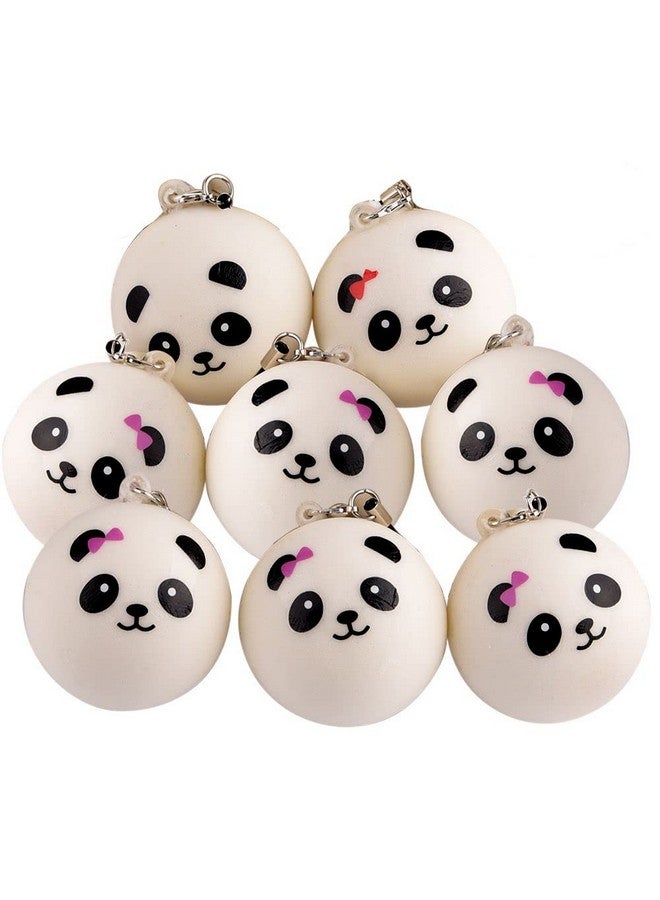 KUUQA 8 Pieces 1.57" Slow Rising Mini Panda Scented Toys Cute Charms Phone Key Chain Straps Kids Toy Gift Party Favors(Style Random) - Image 1