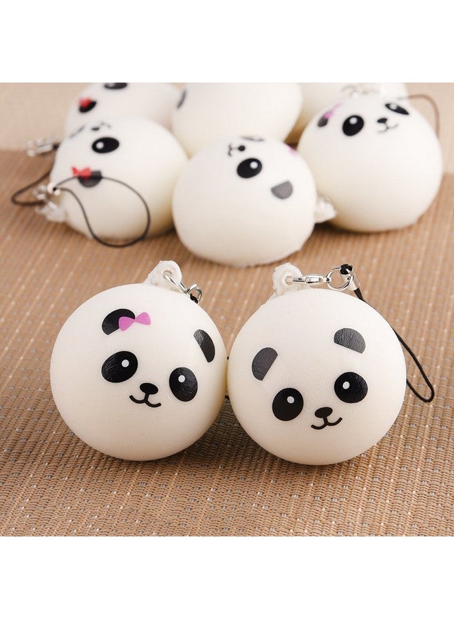 KUUQA 8 Pieces 1.57" Slow Rising Mini Panda Scented Toys Cute Charms Phone Key Chain Straps Kids Toy Gift Party Favors(Style Random) - Image 4