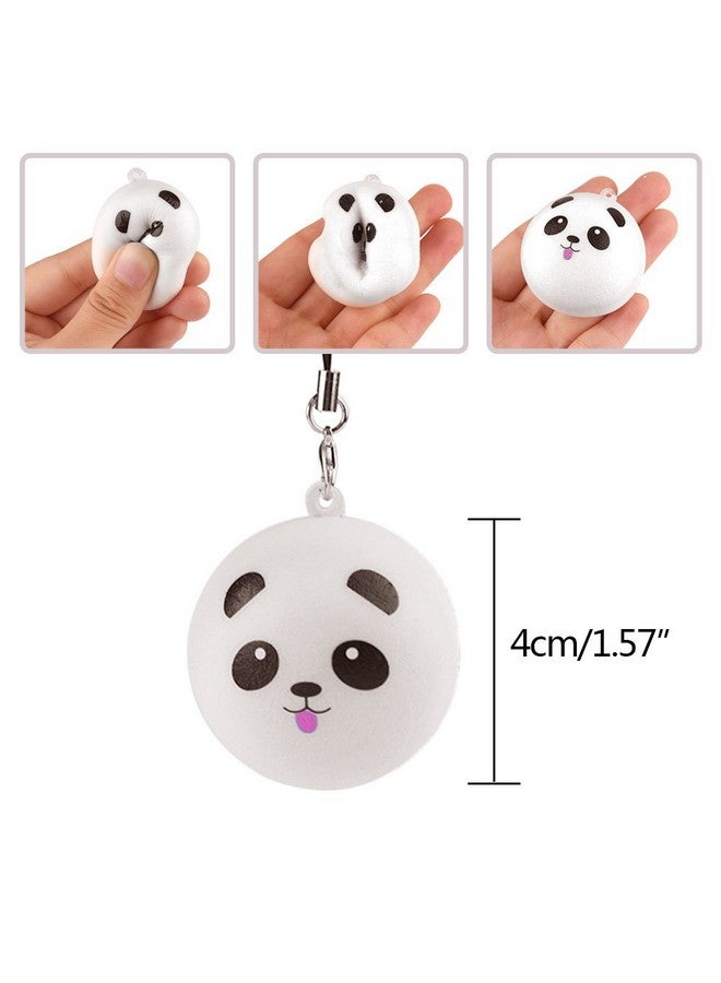 KUUQA 8 Pieces 1.57" Slow Rising Mini Panda Scented Toys Cute Charms Phone Key Chain Straps Kids Toy Gift Party Favors(Style Random) - Image 2