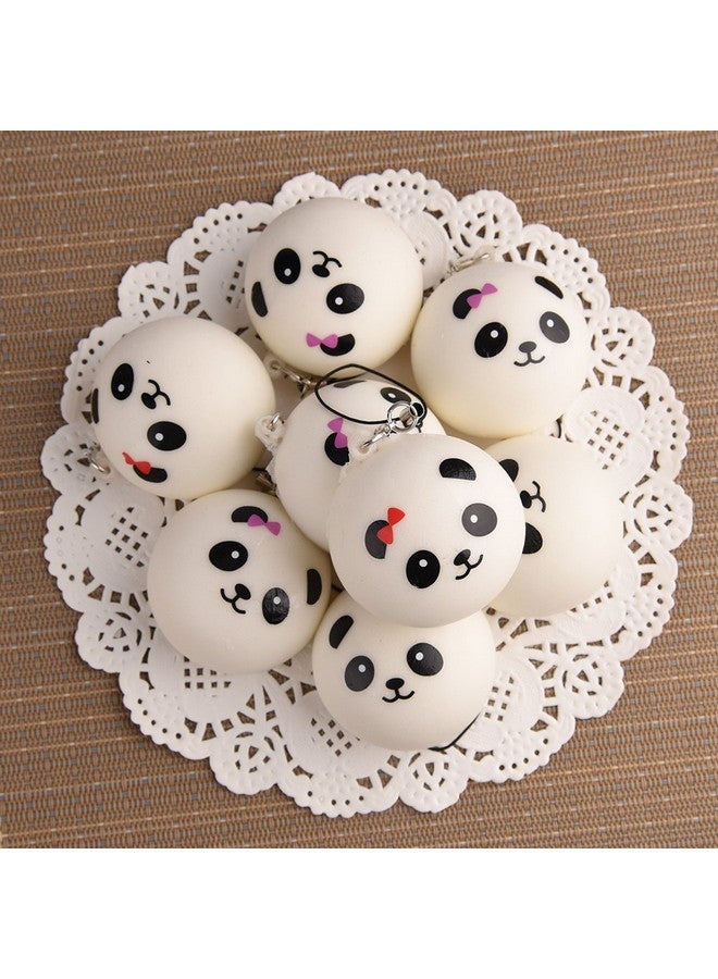 KUUQA 8 Pieces 1.57" Slow Rising Mini Panda Scented Toys Cute Charms Phone Key Chain Straps Kids Toy Gift Party Favors(Style Random) - Image 3
