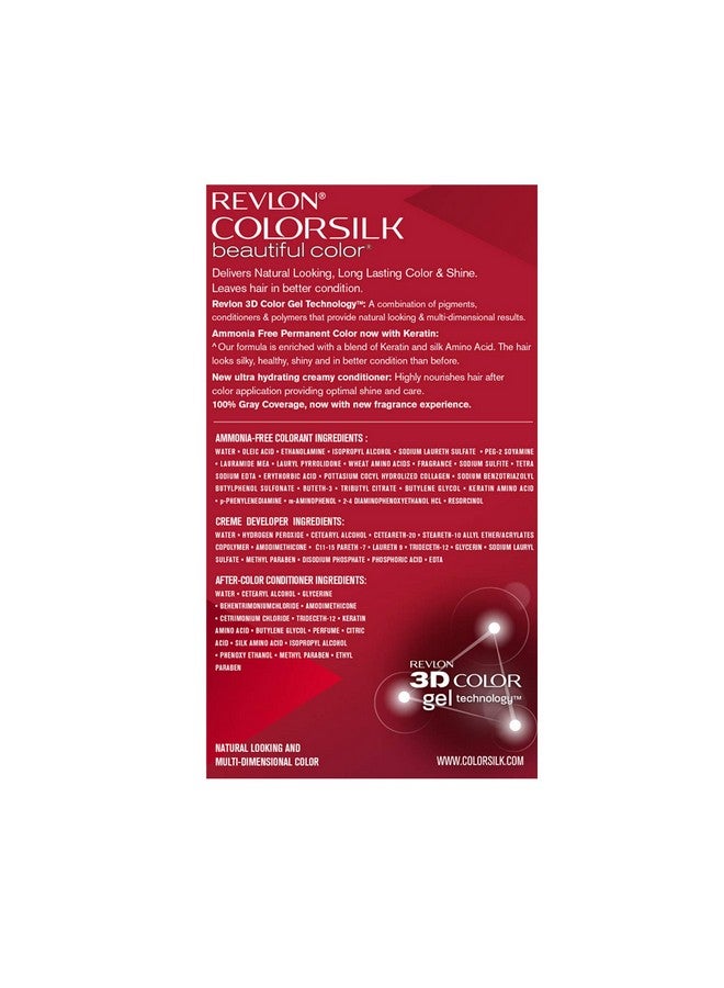 Revlon Color Silk 3D Color Gel Technology Hair Color With Keratin, 300G (Black 1N) - Image 2