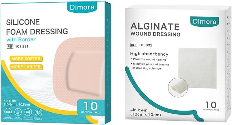 Dimora Calcium Alginate Wound Dressing  Ultra Soft Silicone Foam Dressing 4x4 - Image 1