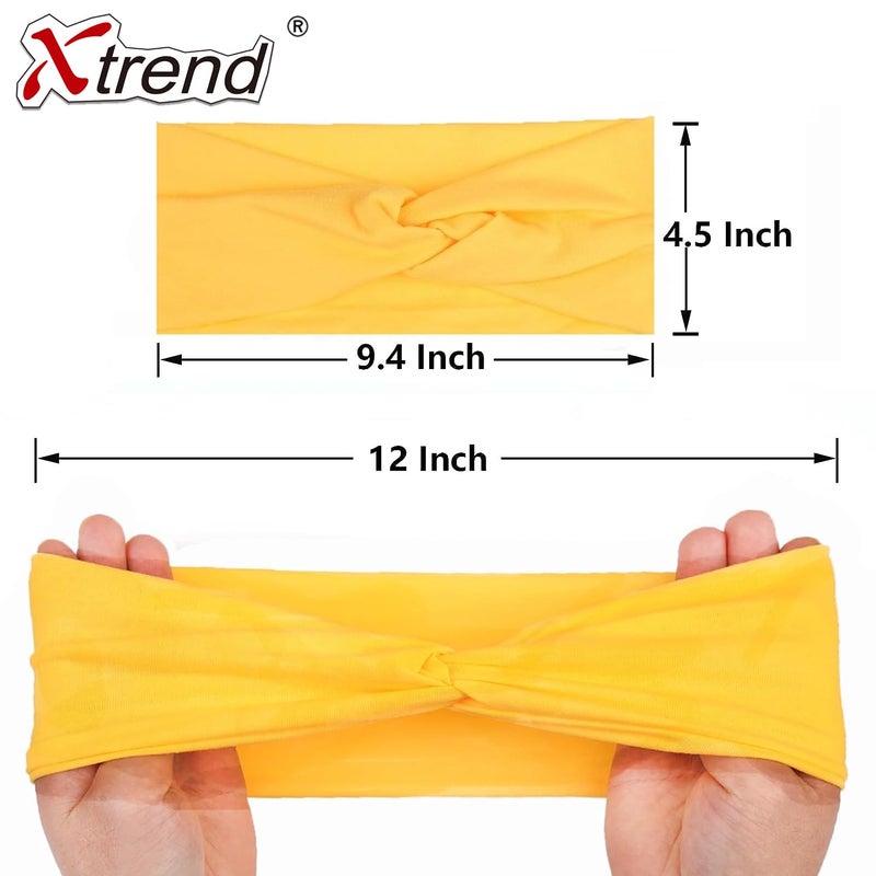 XTREND 6 Pcs Women's Headbands Twisted Cross Elastic Head Band Yoga Workout Head Non-Slip Sweat Soft Headbands Solid Color Simple Versatile Hair Accessory Hairbands - Image 3