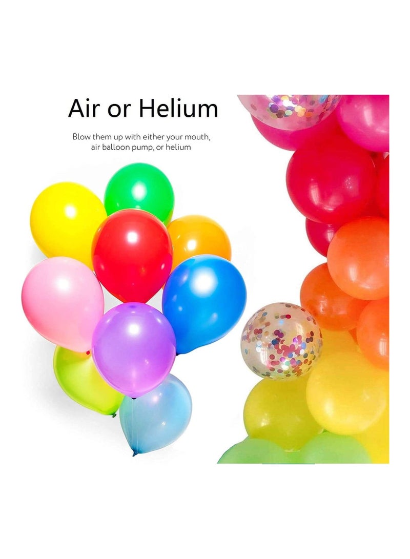 AMM Multicolor Latex Balloons - Pack of 100, 12 Inch Size I Rainbow Theme Decorations I Baby Shower, Engagement, Weddings, Proms | Birthday Rainbow Decorations Supplies - Image 5