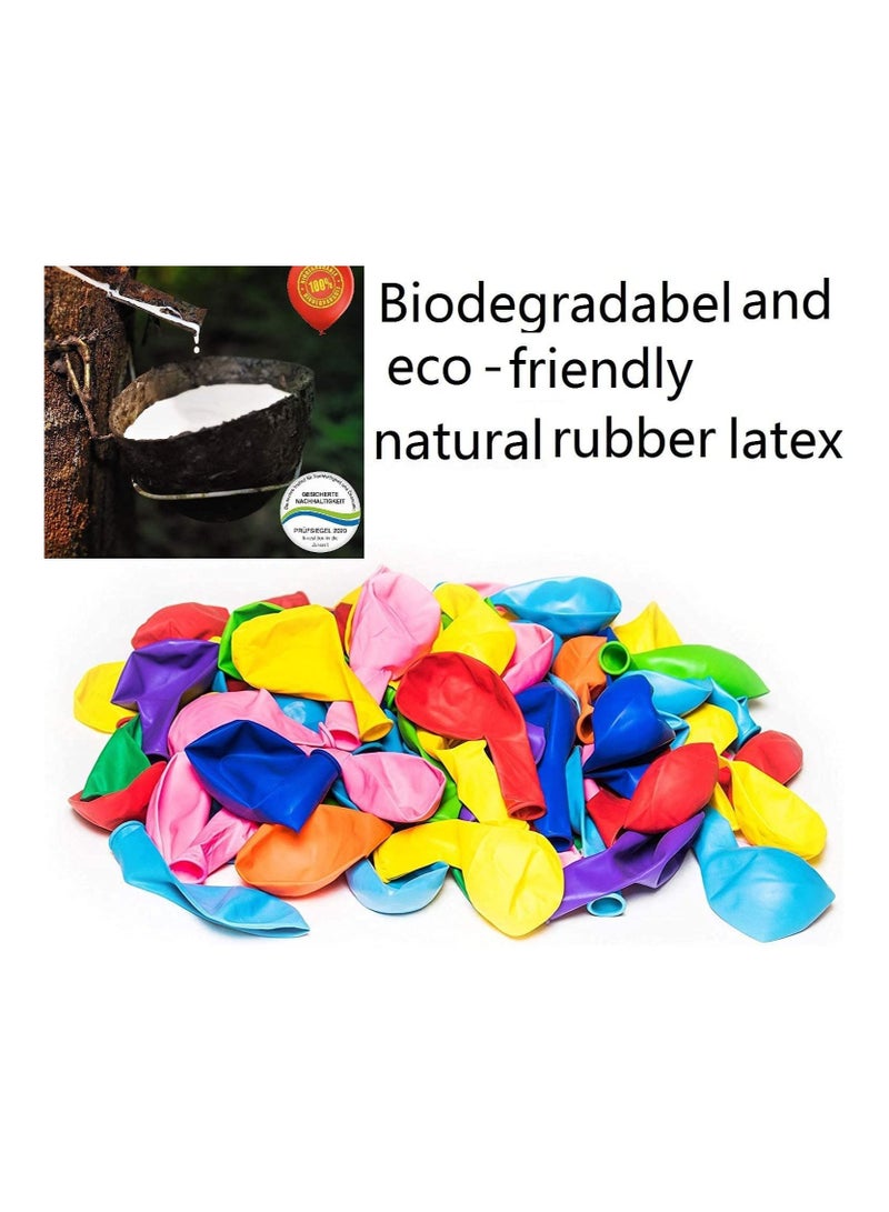 AMM Multicolor Latex Balloons - Pack of 100, 12 Inch Size I Rainbow Theme Decorations I Baby Shower, Engagement, Weddings, Proms | Birthday Rainbow Decorations Supplies - Image 2