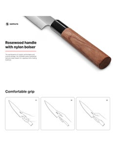 Samura Samura OKINAWA Yanagiba | 10.6"/270 mm | Single-Edged Blade | Rosewood Handle | AUS-8 Stonewash Blade | Precision Cutting | Corrosion Resistant  - Image 3